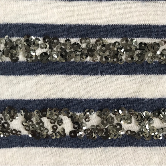 Striped sequined 3/4 sleeve top - Picture 5 of 8